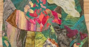 A quilt that is a map of the United States.