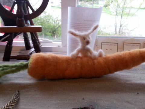 bunny on a carrot
